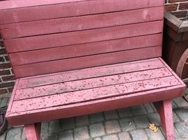 a nice redwood bench