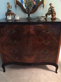 Beautiful French chest with gold inlay on top and front