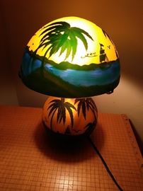 Palm tree and ocean lamp.