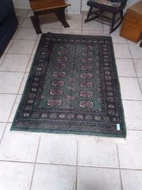 Green rug.