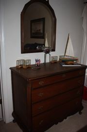 Antique chest and mirror