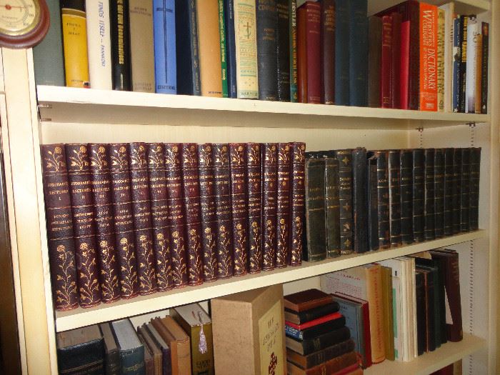 Many bookshelves with antique, vintage and collectible books - too many to list