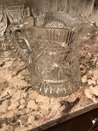 Good, old Brilliant cut glass pitcher - good condition
