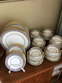 BEAUTIFUL Minton China (Diner Plates, butter plates, cream soup & saucer)