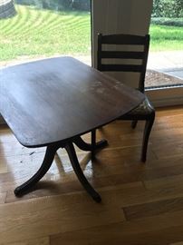 Childs Duncan Phyfe table with child's chair