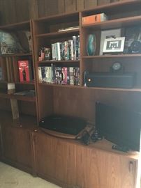 Teak book cases with lower cabinets - 2 sections
