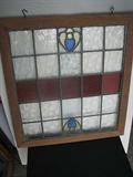 Square stained glass panel;   28" x 30"