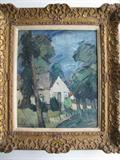 Abel Bertram (1871-1954; Fr.); Landscape in gilt-composition frame, signed,  30" x 34"