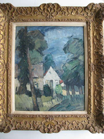 Abel Bertram (1871-1954; Fr.); Landscape in gilt-composition frame, signed,  30" x 34"