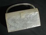 Mother of Pearl purse; 4"h x 7"w x 7" tall with handle