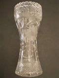 Cut Glass Tall Vase; 5 1/2" w x 12"