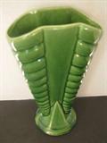 Green Art Deco Vase;   8 3/4"h  (USA 809)