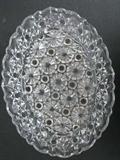 Footed Oval Cut Glass Bowl; 7" x 9"