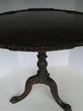 Tilt Top Table with Pie Crust Edge, tripod base;   28" h x 33" w