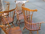 Set of 6 Windsor Chairs; 2 arm, 4 side    (one top needs re-glueing)