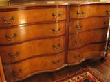 Mahogany Double Dresser with serpentine front, 36 1/4"w x 61 1/4 w