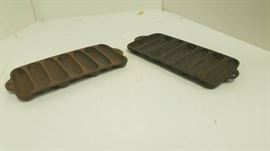 2 Cast Iron Corn Bread Pans