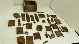 Antique Door Latches Locks Hardware and wood b ...