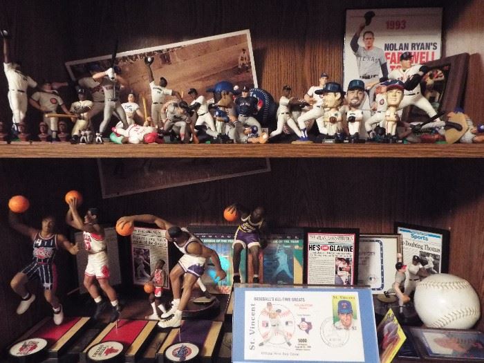 MANY baseball, basketball, hockey and football collectibles. 
