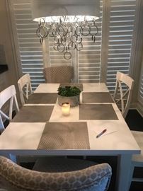 Kitchen table with 6 white chairs 