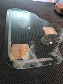 GLASS TOP TABLE-SOLD AS IS