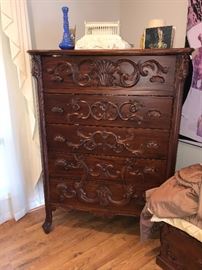 CUSTOM MADE HAND-CARVED ROSEWOOD KING SIZE BEDROOM SET
