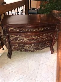 ORNATE WOODEN CABINET DRAWERS