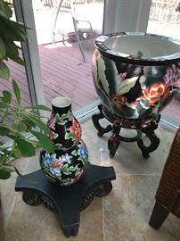 HUGE ORIENTAL PLANTER AND HOME DECORATIONS 