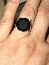 11.33 CARAT NATURAL BLACK DIAMOND RING