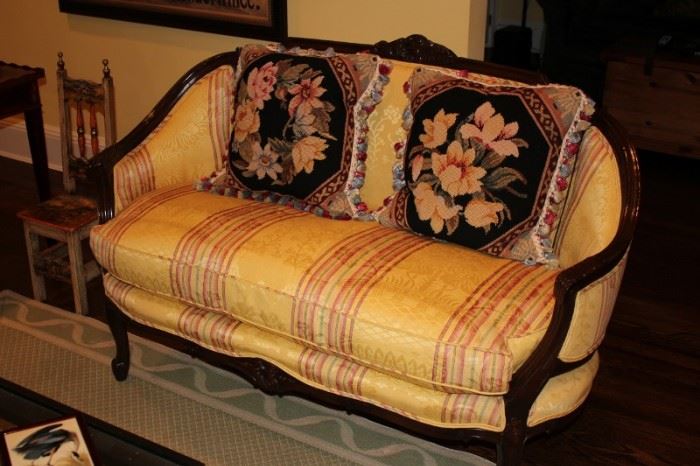 Small Sofa with Decorative Pillows