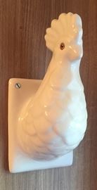 Porcelain rooster wall decoration