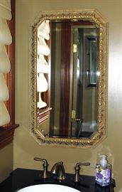 Ornate Gold/White Washed Mirror
