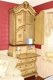 Tall French Country Secretary  Desk - (Open view)