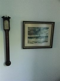 Antique barometer. Betty Bingham artwork 