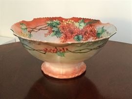 J P Limoges porcelain bowl signed by Francis R Wakely 1904