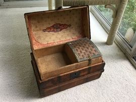 Antique doll trunk