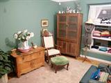 Maple Commode, Lg. Pie Safe, Rocker, Foot Stool