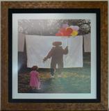 Clown Behind Sheet, Framed Art Photo, Non-reflective Glass