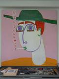 EASTERWOOD, Russell , Smoker With Hat , Acrylic on Board, 4'x4'