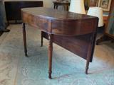 One of the pair of Ant. Federal Sgl. Drop Leaf Tables that Join as One, 44 1/2" W x 21" w/ 21 1/2" Drops