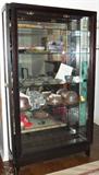 Mid-Cent Three Shelf Bookshelf/Display Cabinet w/ Sliding Glass Doors