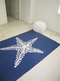 Navy starfish rug
