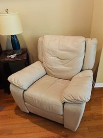 Leather rocking swivel recliner