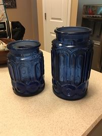 Vintage Cobalt Blue jars