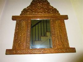 Mid- Victorian metalwork mirror