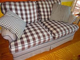 Slip-covered Knob Creek two (2) seat sofa