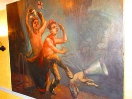 Alternate shot of “The Procession” by Ian Phillips, 1995, oil on canvas, 56” x 72”