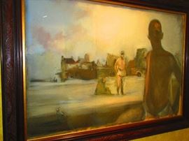 “The Inquisition” by Ansel Krut, 1992, oil and pastel on canvas, 19“ x 27 1/2“