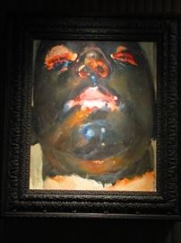 Alternate shot of “Black Mask” by Paul McPhil, 1995, or oil on canvas, 29” x 24”