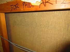 Detail of “Black Mask” by Paul McPhil, 1995, or oil on canvas, 29” x 24”